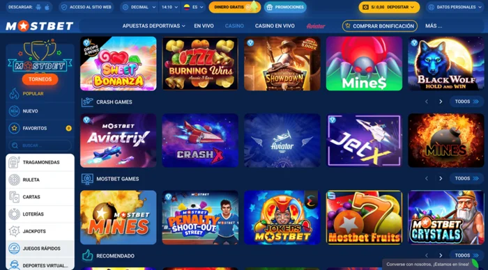 Casino Mostbet en línea en Perú